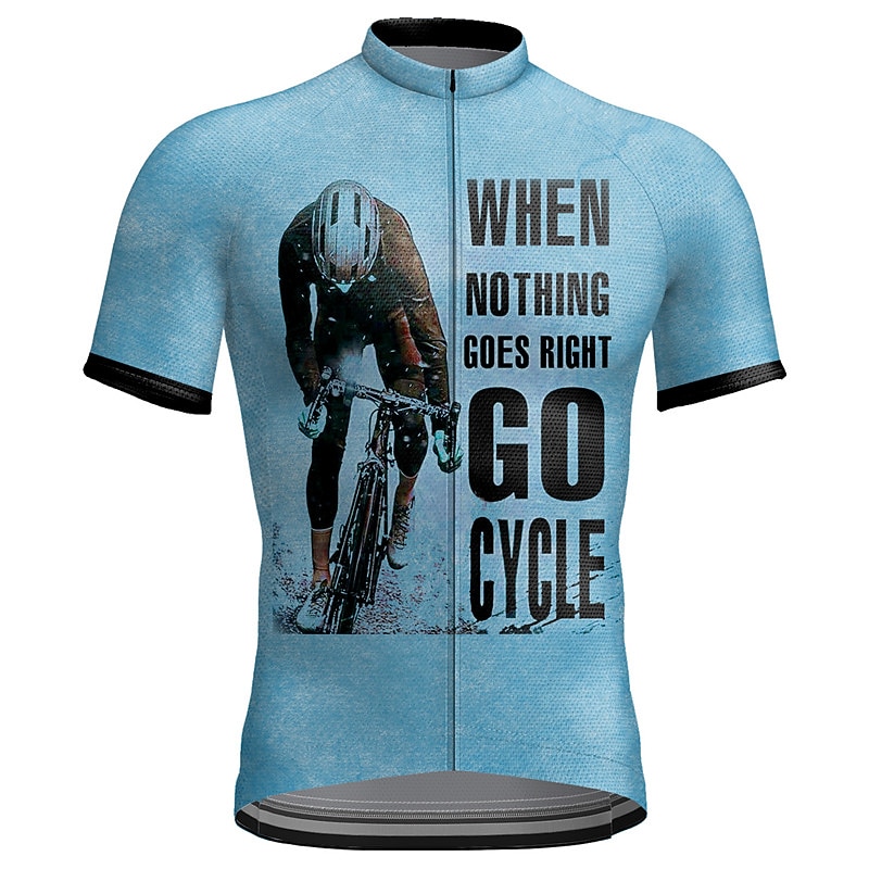 Voor heren Wielrenshirt Grafisch Letter en nummer Korte mouw Fietsen Shirt Kleding Bovenlichaam met 3 achterzakken Bergracen Wegwielrennen Sneldrogend Reflecterende strips Achterzak Vochtregelerend 2026 - $30.99 –P11