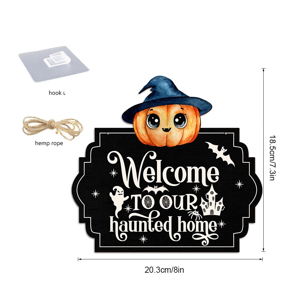 1pc halloween segno da parete in legno teschio targa in legno appeso decorazione per porta d'ingresso spaventoso portico decor appeso regalo per agriturismo home bar outdoor indoor room decor home decor del 2025 a $7.99 –P3