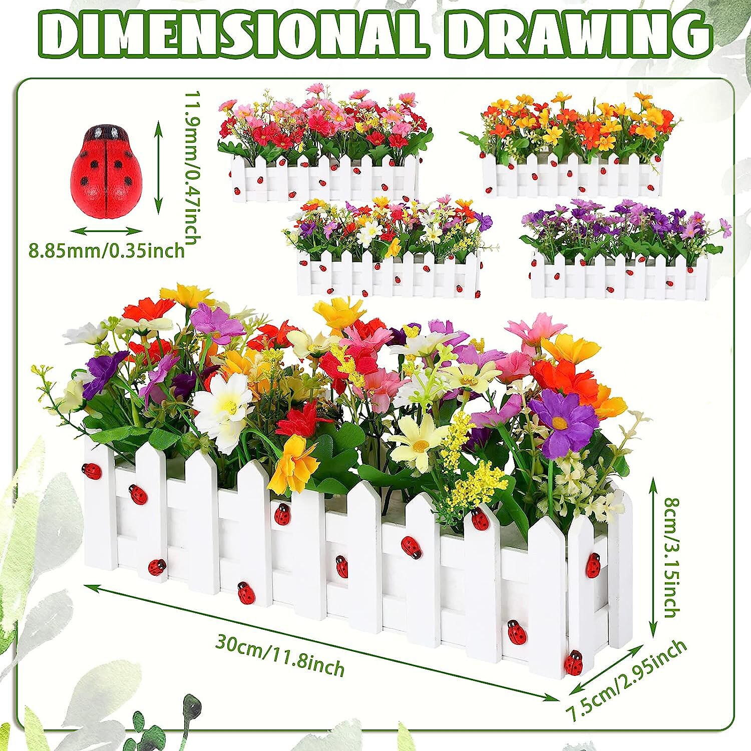 Künstliche Blumenpflanzen – gemischte Farbgänseblümchen im Lattenzauntopf für Innenbüro, Hochzeit, Heimdekoration, künstliche Blumen für Hochzeit, Bogen, Garten, Wand, Heimparty, Hotel, Büro, 2025 - $13.99 –P3