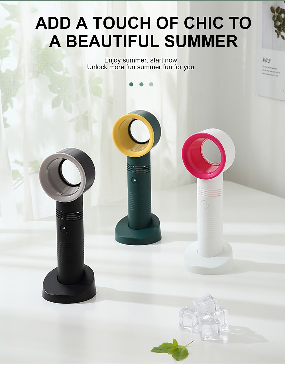 Bladeless Handheld Fan – USB Rechargeable Silent Electric Fan for Desk or Travel, Turbo Design 2025 - $19.99 –P6