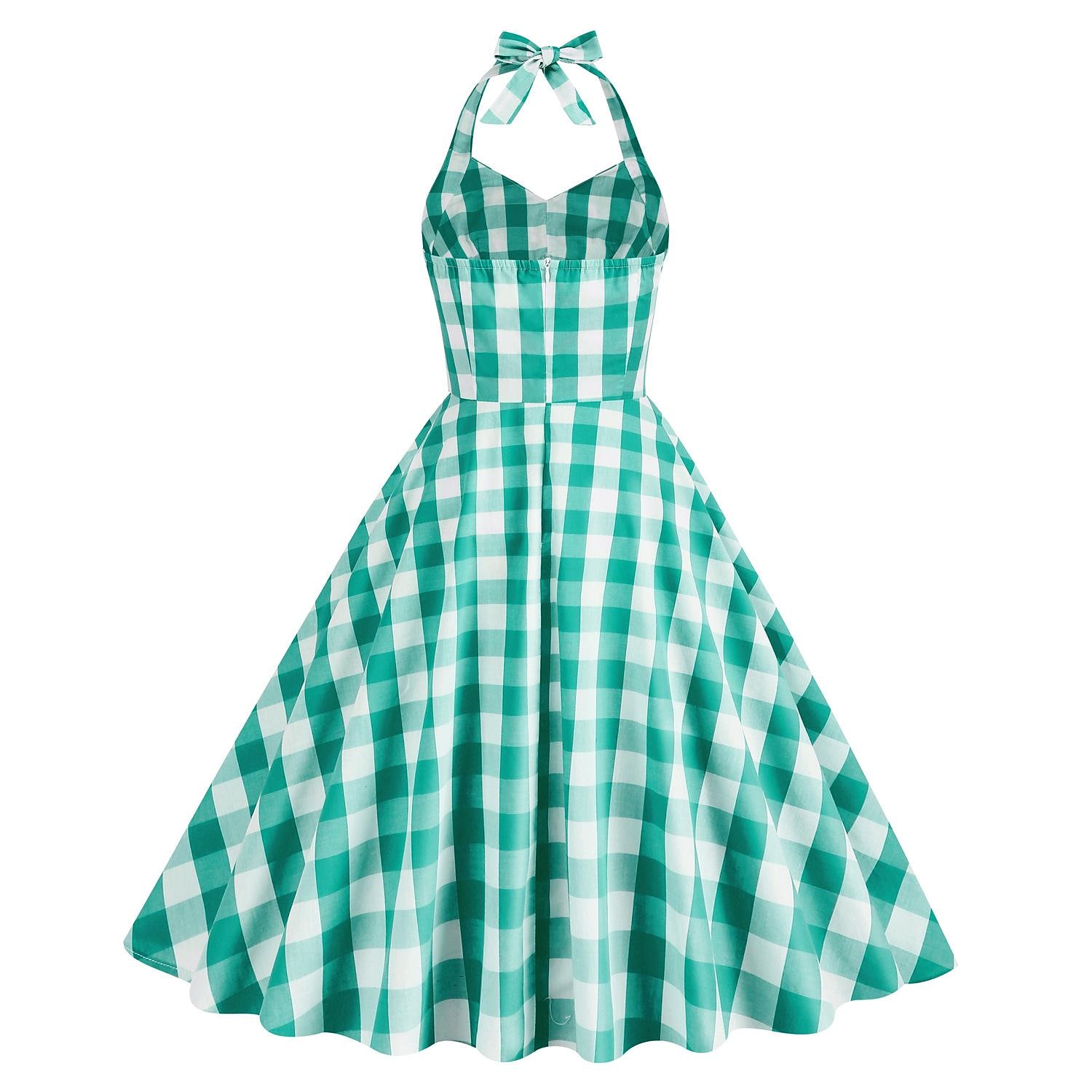 Kockás Retró 1950-es A-Line ruha Swing ruha Flare ruha Ujjatlan Kockás Tarkán szőtt pamutszövet Női Lány Valentin nap Vakáció Zsúr Alkalmi / Napi Felnőttek Ruha Hazatérő ruhák Nyár 2025 - $35.99 –P9