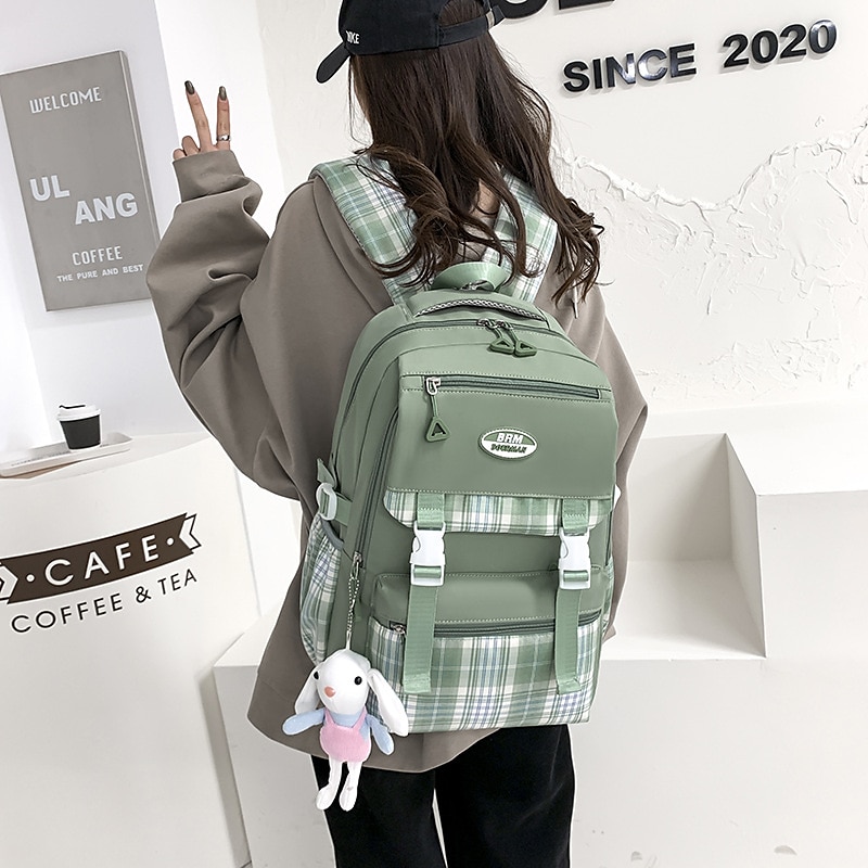 školní batoh bookbag kreslená mřížka pro studenty chlapce dívky multifunkční voděodolná velkokapacitní oxfordská tkanina školní taška batoh brašna 21,19 palce, dárek do školy 2025 - $36.99 –P13