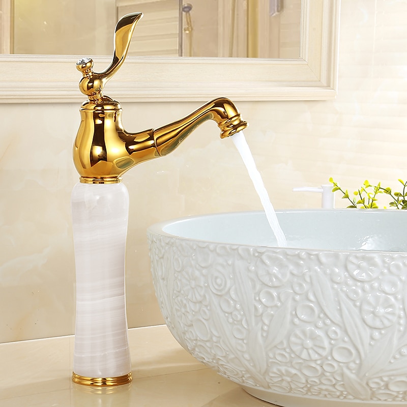 Traditional Bathroom Faucet Pull Out Basin Sink Mixer Taps Short/Tall, Vintage Brass Vessel Taps Ceramic Single Handle, with Cold and Hot Hose 2025 - $89.99 –P7