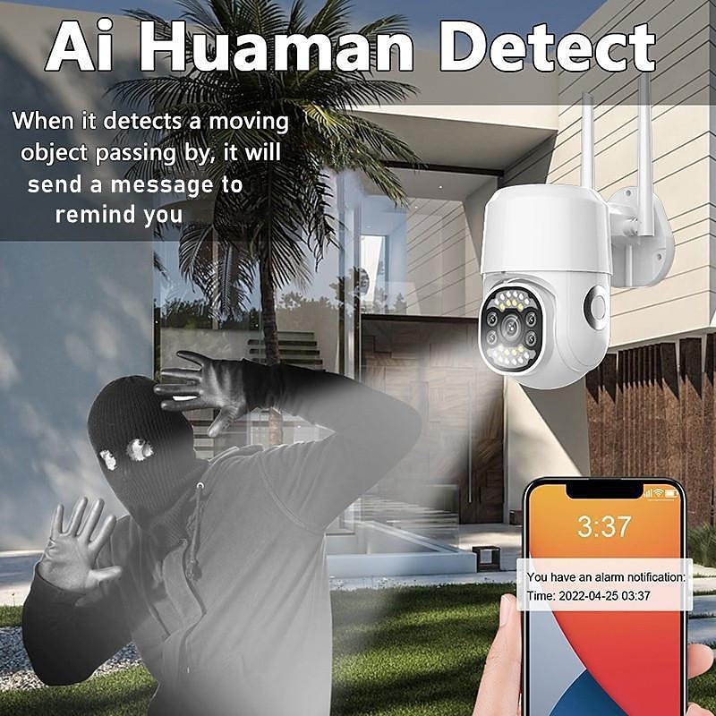 Five Lens HD 1080P/720P Wireless Speed Dome PTZ WiFi IP Camera Two-way Intercom Full Color Night Vision Motion Detection 5G Dual-band IP66 Waterproof Indoor and Outdoor Surveillance Camera 2025 - $68.99 –P13