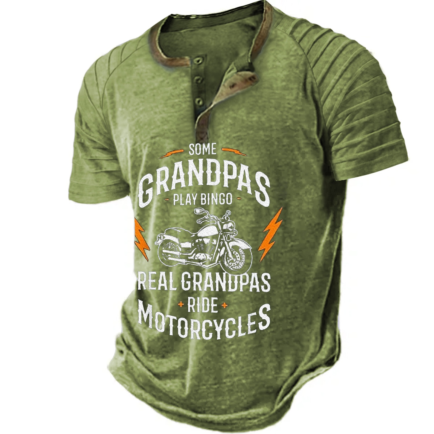 Papa Shirts Motorcycle Vintage Mens 3D Shirt For Birthday | Brown Summer Cotton | Henley Raglan Letter Graphic Prints Clothing Apparel Outdoor Daily Short Sleeve Patchwork Pleats Fashion 2025 - $20.99 –P4