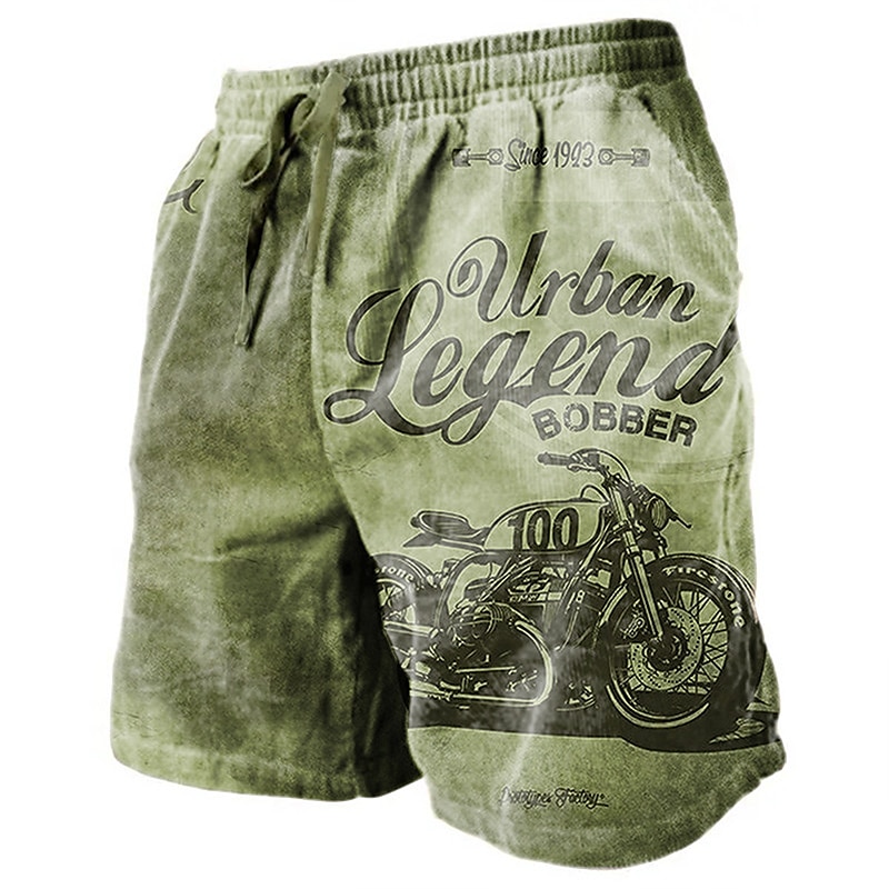 Men's Graphic Letter Motorcycle Shorts Summer Shorts Beach Shorts Mid Waist Streetwear Hawaiian Designer Casual Daily Holiday Drawstring Elastic Waist 3D Print Designer Clothing Apparel 2025 - $19.99 –P6