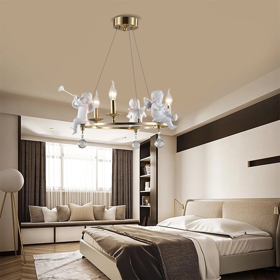 candelabro de vela de fazenda anjo 3/6-luz 55/70 cm para sala de estar, luminária de teto pingente industrial rústica, luminária de teto vintage para quarto corredor cozinha sala de jantar foyer de 2026 por $575.89 –P11