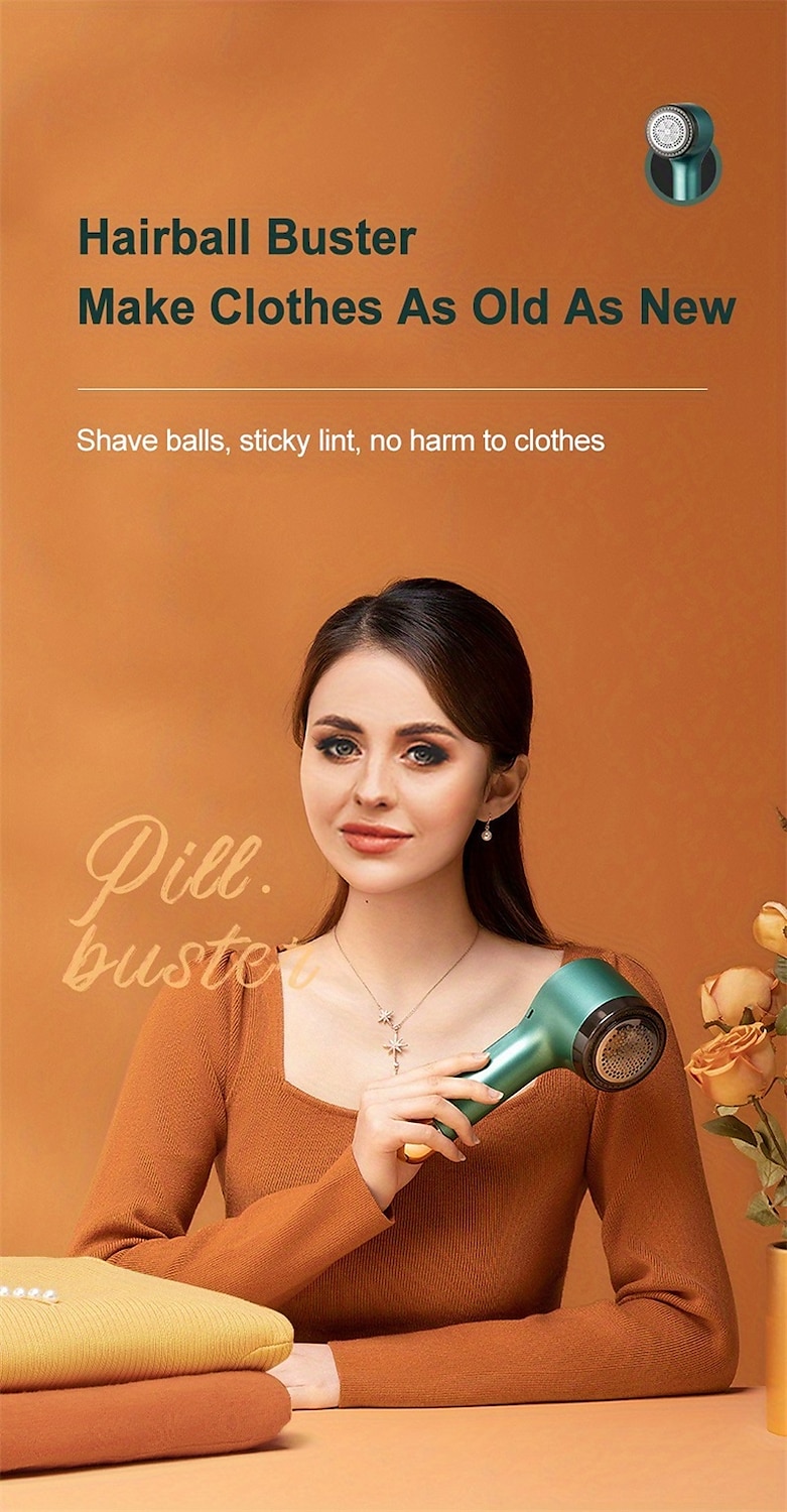 Fabric Sweater Shavers To Remove Pilling Electric Lint Remover Rechargeable With 6-Leaf Blades And Lint Rollers USB Fabric Shaver Fuzz Remover Fabric Pill Shaver For Sweater Couch Clothes Carpet 2025 - $23.99 –P2