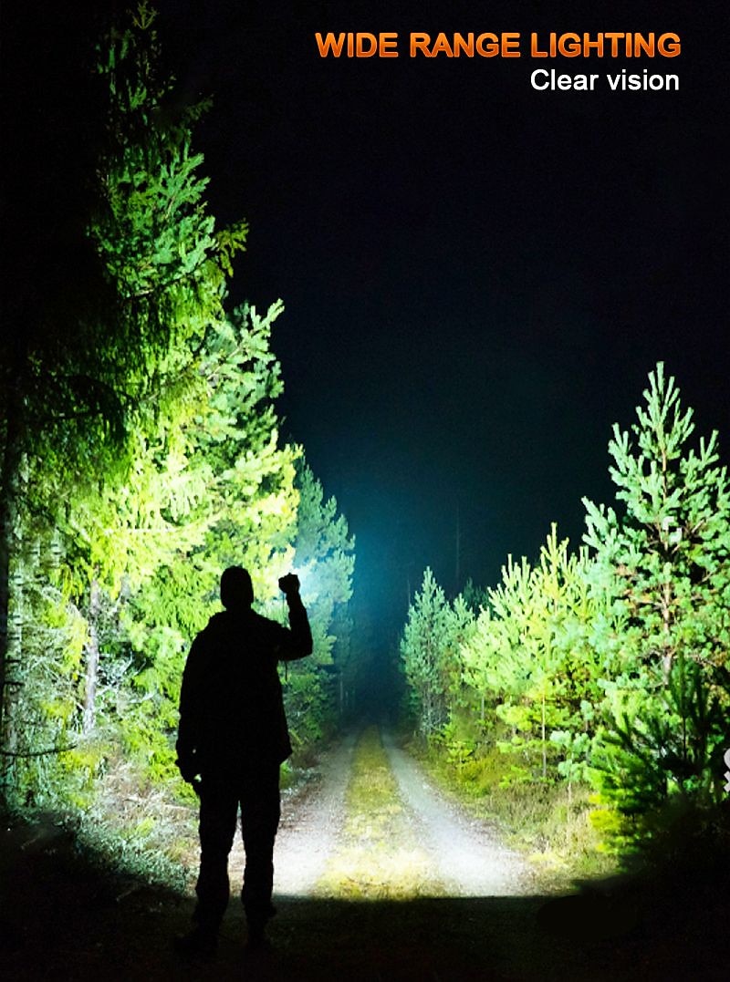 NEW High Power LED Flashlight XHP50Super Bright Usb Rechargeable Torch 18650 Zoom Powerful Flash Light Hunting Lantern （no battery） 2025 - $22.99 –P14