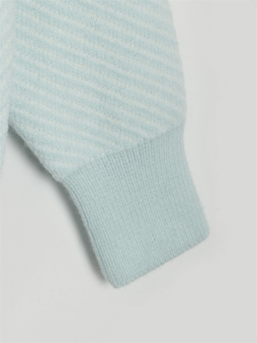 Women's Cardigan Sweater V Neck Ribbed Knit Acrylic Polyester Button Print Summer Fall Long Outdoor Daily Going out Stylish Casual Soft Long Sleeve Striped White Camel Light Blue One-Size 2023 - US $43.99 –P20