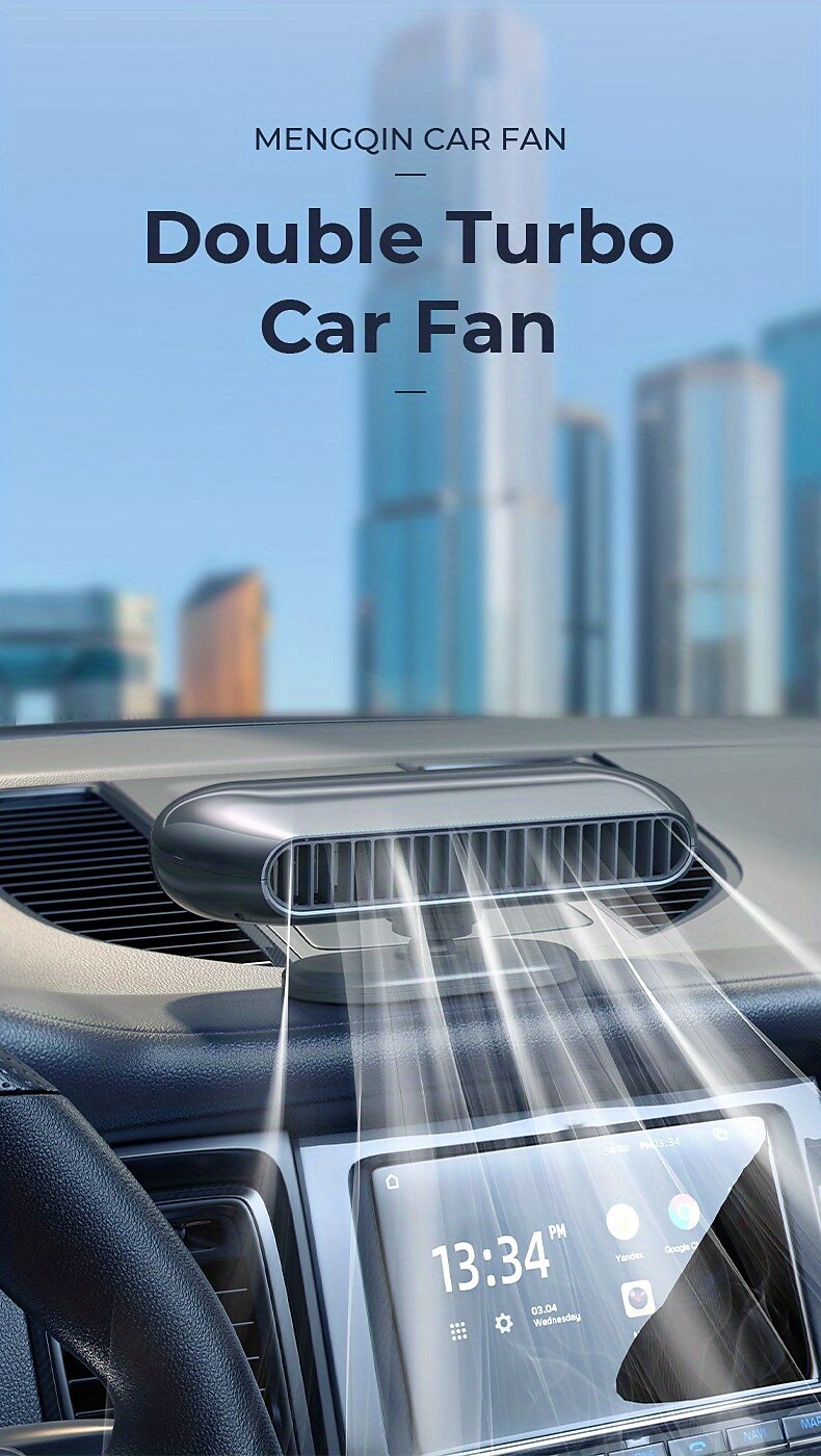 Car Cooling Fan 360° Adjustable Dual Core Design Cooling Air Portable Fan USB Fan 2025 - $42.99 –P3