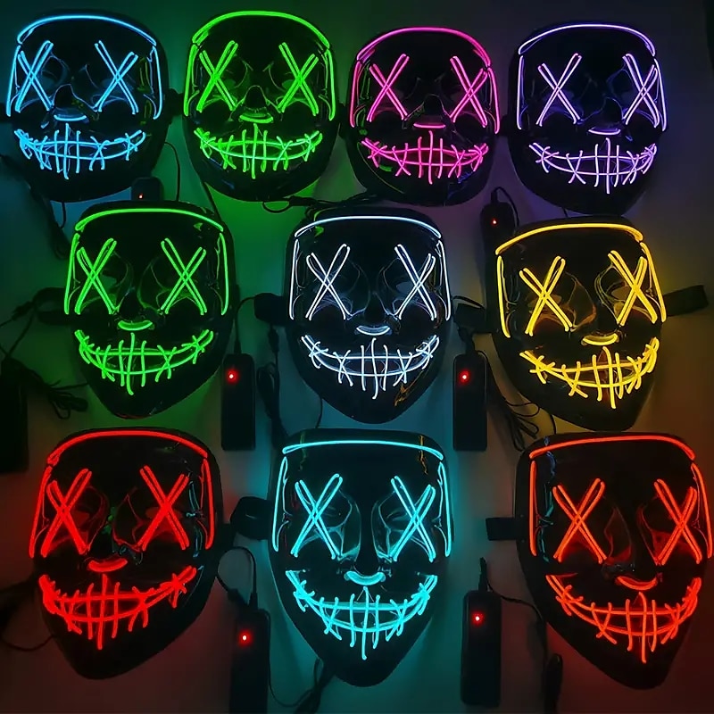 Halloween Light Mask LED Full Face Mask  Clown Glow Mask For Children For Adult  For Party for Halloween 2025 - $24.99 –P7
