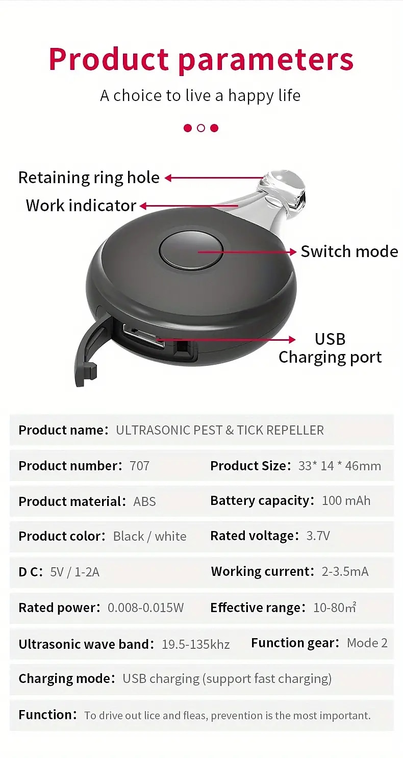 2025年 USB充電式インテリジェント虫除け - ポータブル屋外超音波蚊とペットのバグ忌避装置  コレクション – $15.99 –P12
