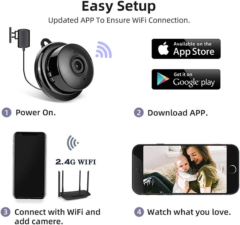 Mini Wireless Camera, HD Indoor Surveillance Monitor, Motion Detection, Night Vision, Wi-Fi Smart Camcorder, Video Recording & Remote Monitoring for Home Security 2025 - $18.99 –P5