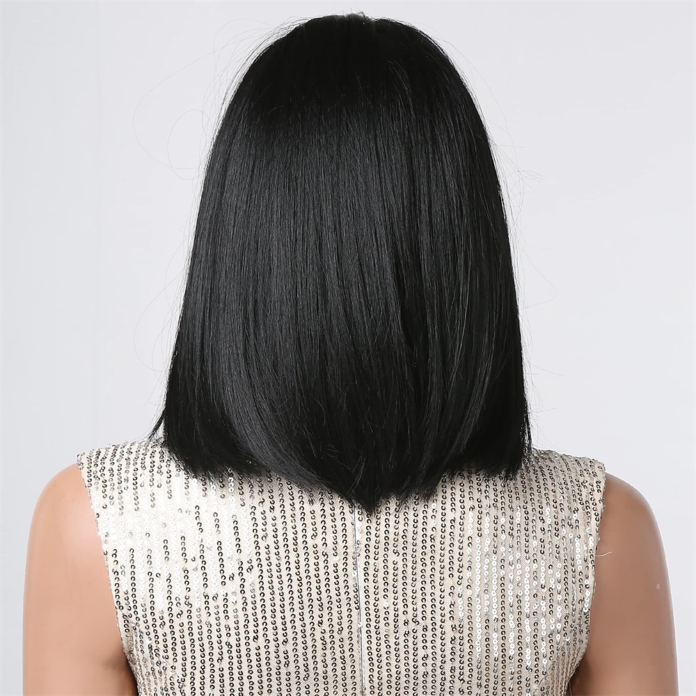 parrucche bob nere per donna parrucche bob corte con frangia parrucche dritte per uso quotidiano sostituzione dei capelli capelli naturali in cerca di uso quotidiano da ragazza del 2026 a $24.99 –P4
