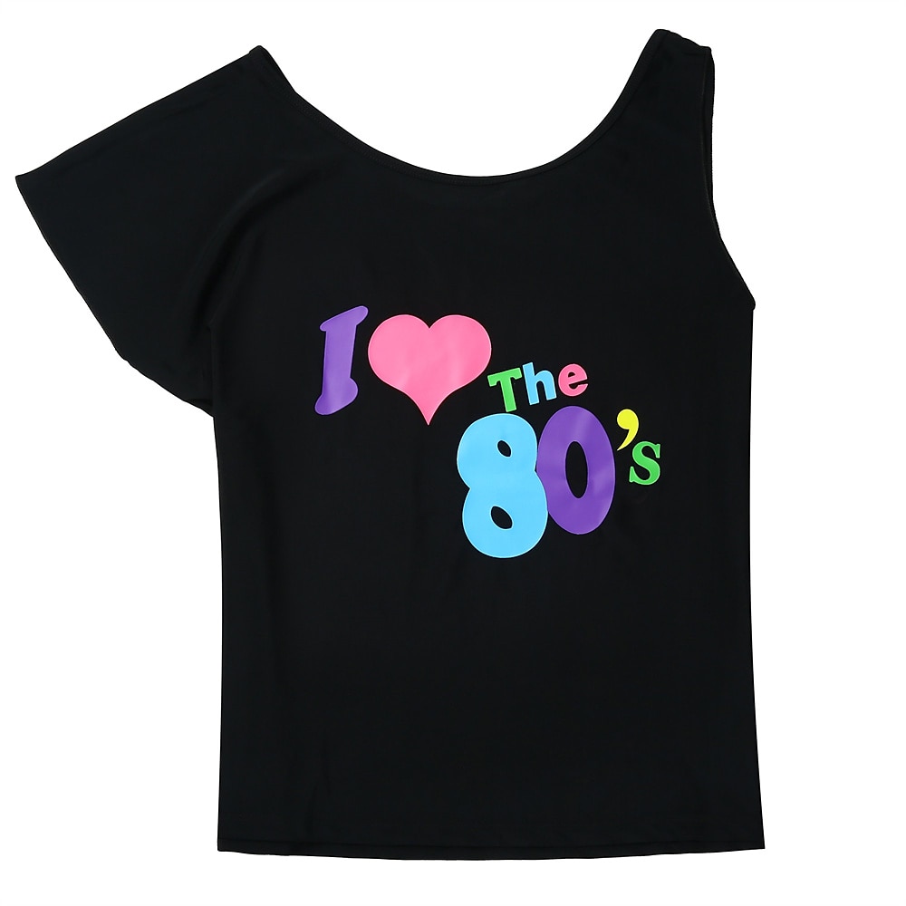 Retro / vintage Discotecă Anii 1980 Ținute Accesorii Tricou cu umeri Iubesc anii 80 Costume de fancy Pentru femei Mascaradă Petrecere / Seara Parada Mândriei Luna Mândriei Adulți Costum 2026 - $55.99 –P4