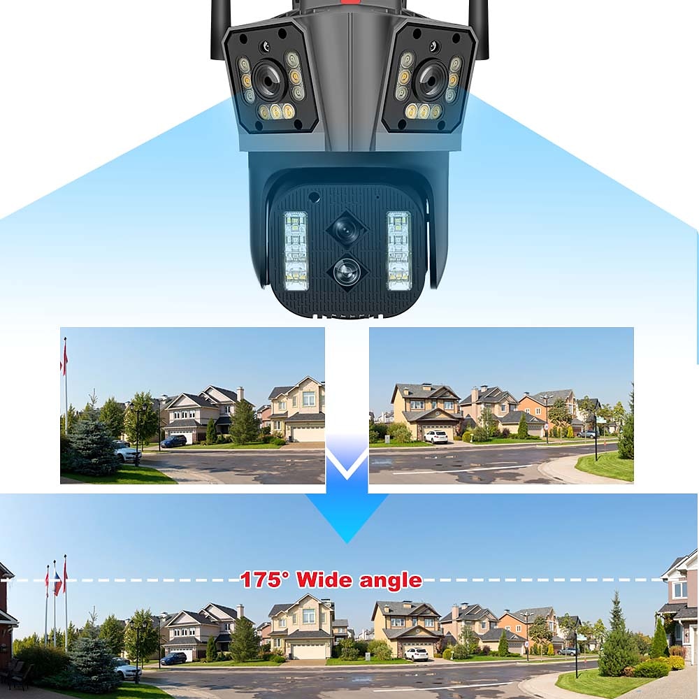 16MP 8K WiFi IP Camera 10X Zoom 4K Outdoor Security Camera Surveillance AI Track Four Lens Three Screen Mini Street Camera 360° 2025 - $182.99 –P7