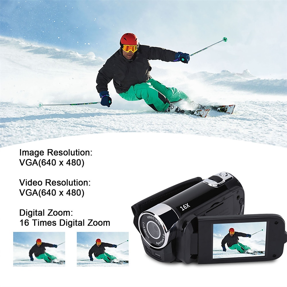 Portable Full HD 1080P Vlogging Camera Recorder, 2.7" LCD, 270° Rotation, 16MP, 16X Digital Zoom, Selfie Camcorder 2025 - $66.99 –P7