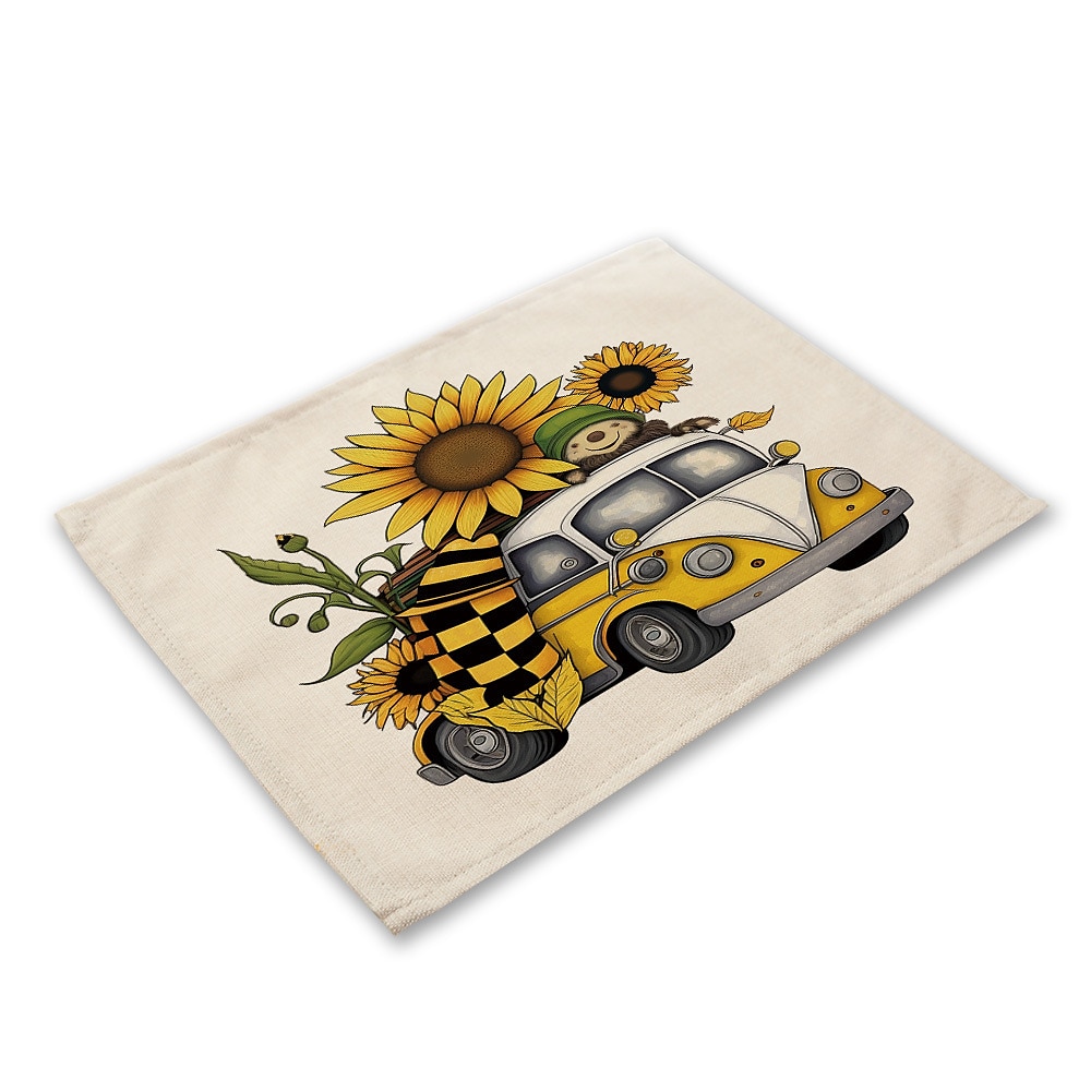 Girassóis placemats resistente ao calor mesa de fazenda placemat resistente a manchas, placemat para casamento cozinha mesa de jantar decoração interior ao ar livre de 2025 por $2.49 –P6