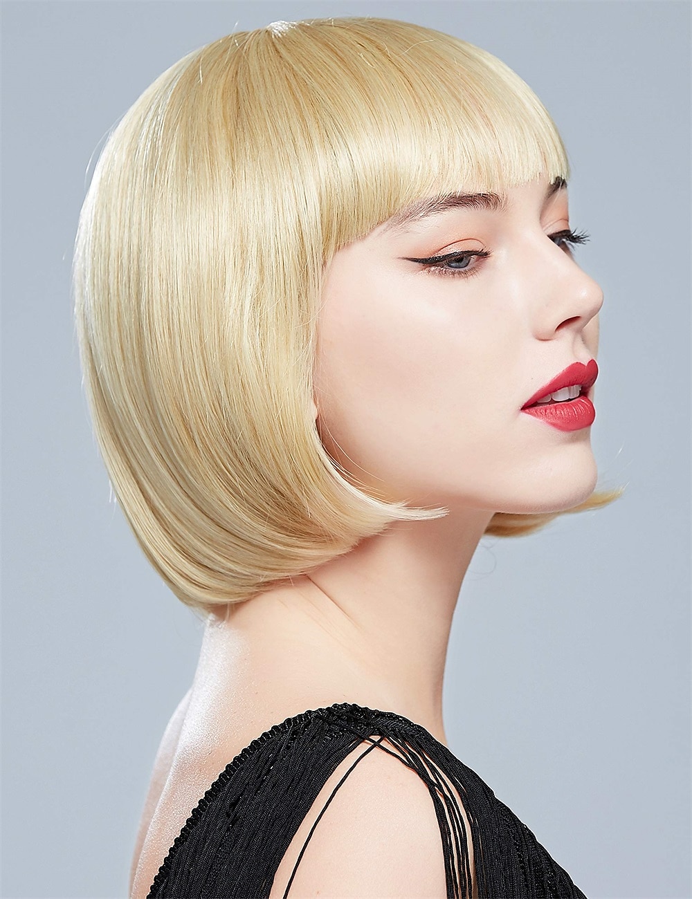 Peruca curta flapper dos anos 1920, peruca bobo do grande gatsby, peruca preta reta, fantasia de flapper, perucas de cabelo, acessórios, perucas de carnaval de 2025 por $15.49 –P11