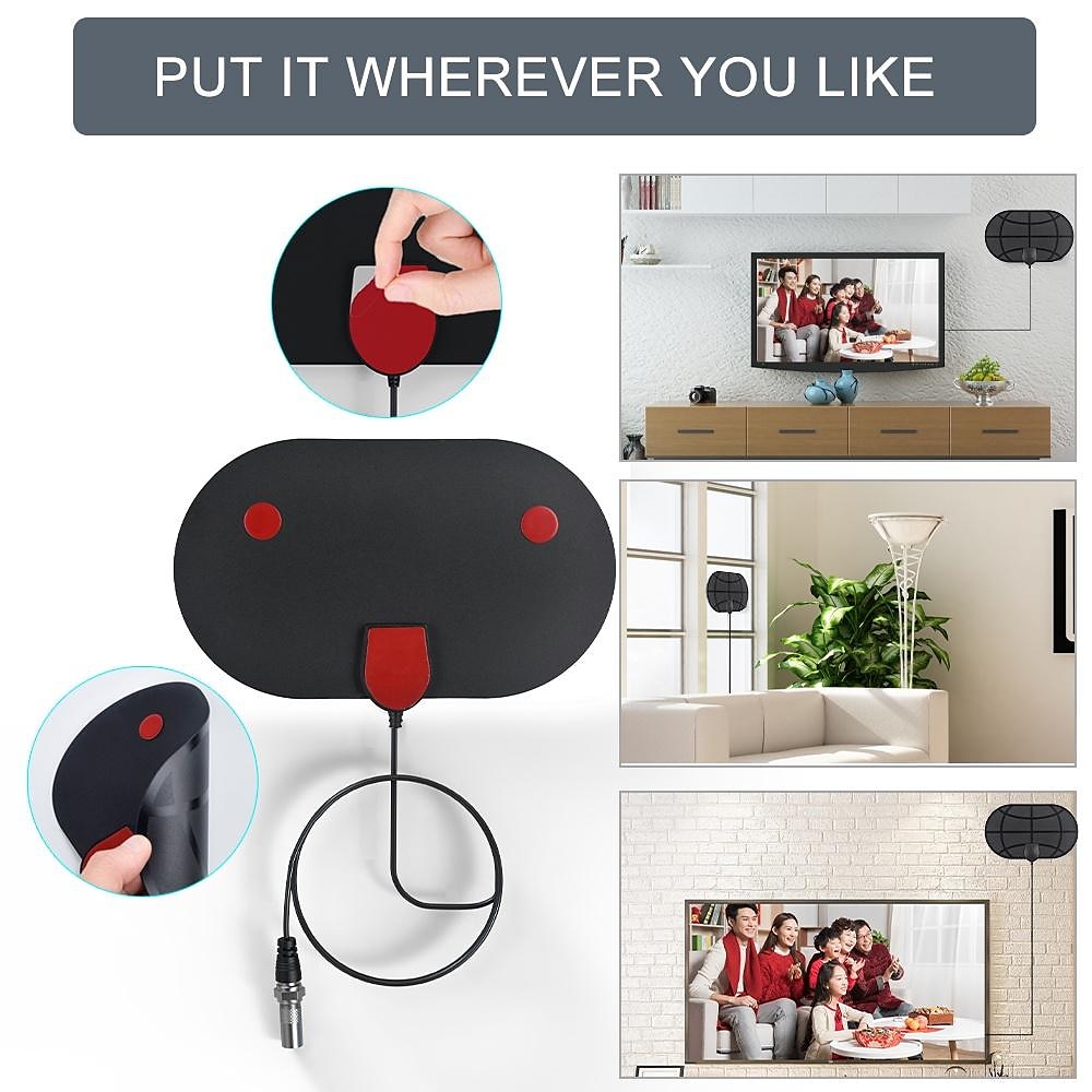 New Mini TV Aerial Indoor Amplified Digital HDTV Antenna Support HD 4K 1080P DVB-T Freeview TV Broadcast Long Range TV Antenna Signal Booster 2025 - $14.99 –P3