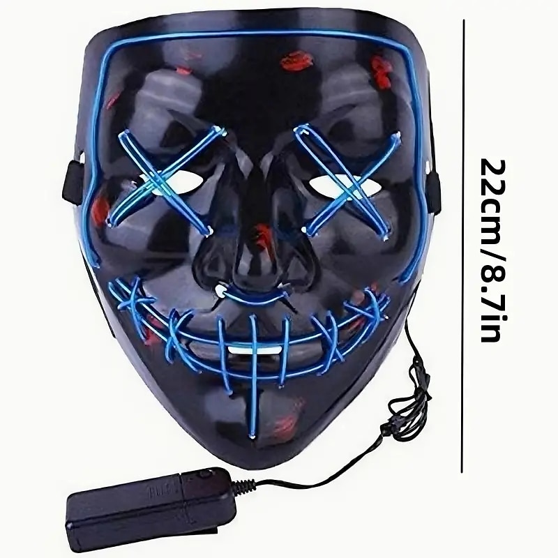 Halloween Light Mask LED Full Face Mask  Clown Glow Mask For Children For Adult  For Party for Halloween 2025 - $24.99 –P2