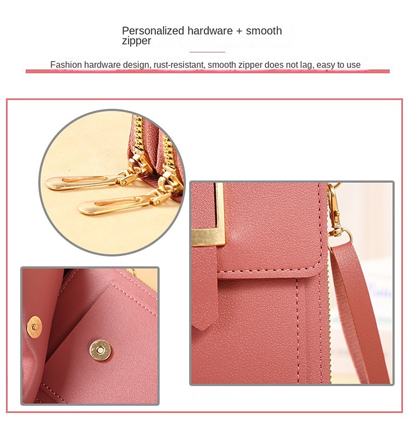 Touch Screen Mobile Phone Bag, Mini Flap Crossbody Bag, Fashion Faux Leather Purse, Vertical Wallet With Card Slots 2025 - $19.99 –P2