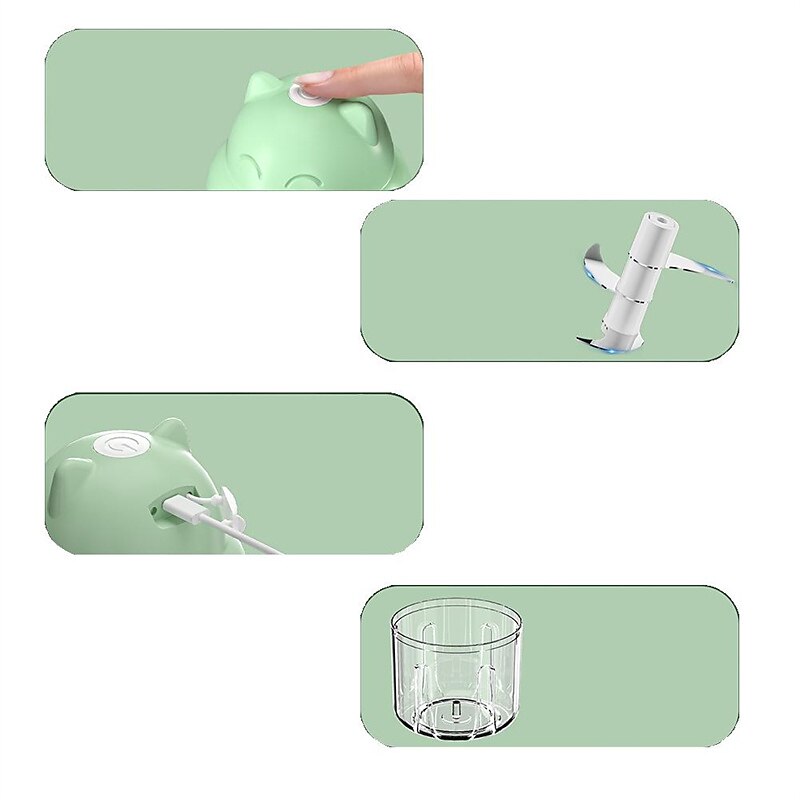 100/250ml μίνι ηλεκτρικός πολτοποιητής σκόρδου, φορητός ασύρματος μύλος μηχανή κοπής φαγητού εργαλεία κουζίνας 2025 - $18.99 –P6
