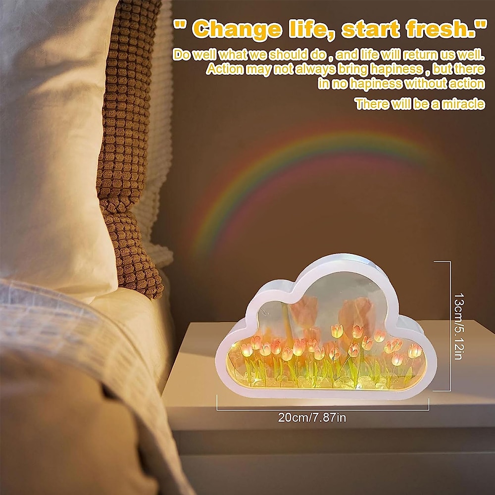 20PCS DIY Cloud Tulip Night Light Tulip Night Simulation Flower Bedroom Sleeping Table LampRoom Decor for Teen GirlsHandmade Makeup Mirror for Furniture Decoration Bedrooms Atmosphere 2026 - $24.99 –P4