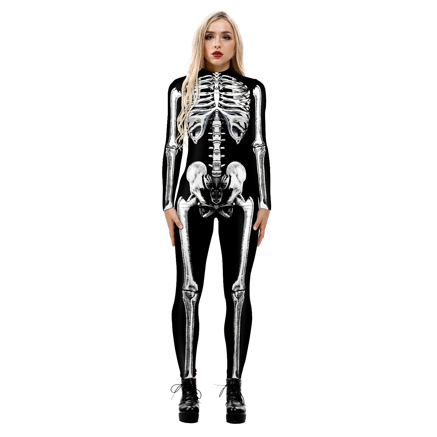 Cosplay kostyme Huddrag Kroppsdrakt Skjelett Kranium Ett Stykke Barne Voksne Dame Karneval Maskerade Mardi Gras Fest Ytelse Enkle Halloween-kostymer Kle deg opp 2026 - $36.99 –P7