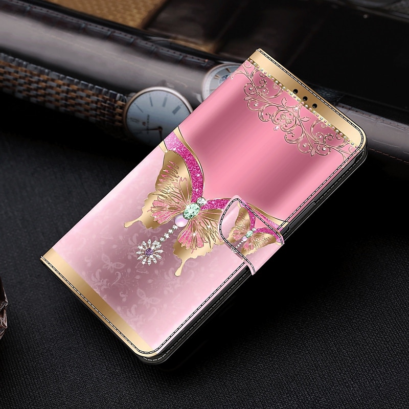 telefone Capinha Para iPhone 16 15 14 Pro Max Plus iPhone 13 12 11 Pro Max Mini Capa para Cartão Wallet Capa articulada Com Suporte Magnética Slot para cartão Borboleta Flor flor floral TPU Couro PU de 2025 por $15.99 –P13