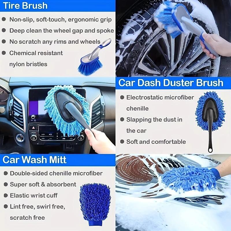 4 Pcs Car Cleaning Sponges Scratch Proof Car Wash Sponge 