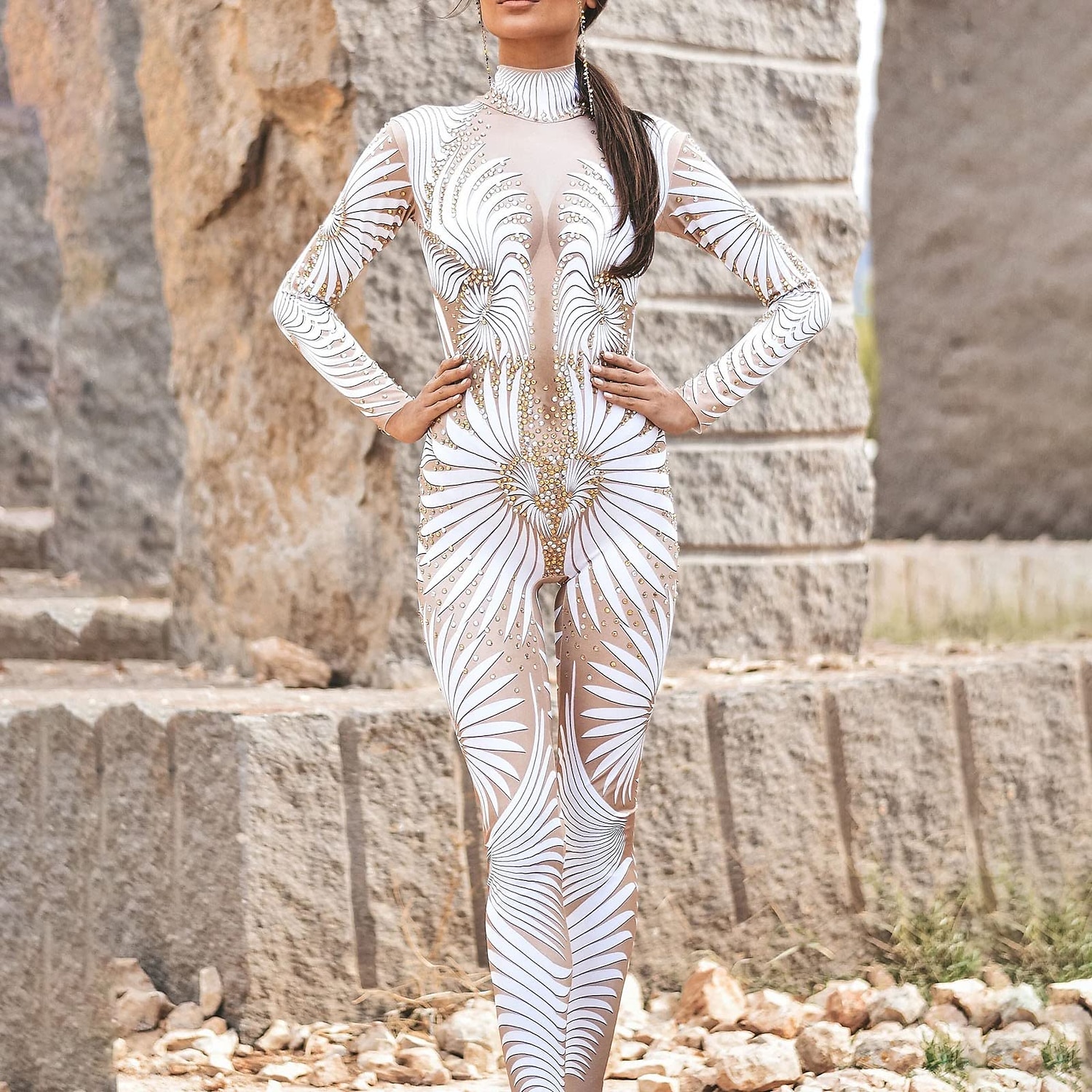 Totenkopf Halloween Cosplay Kostüm Bodysuits Ganzkörper-Catsuit Karnevalskostüm Ganzkörperanzug Einteiler Cosplay Kinder Erwachsene Damen Maskerade Karneval Party Halloween Einfache Halloween-Kostüme 2025 - $35.99 –P2