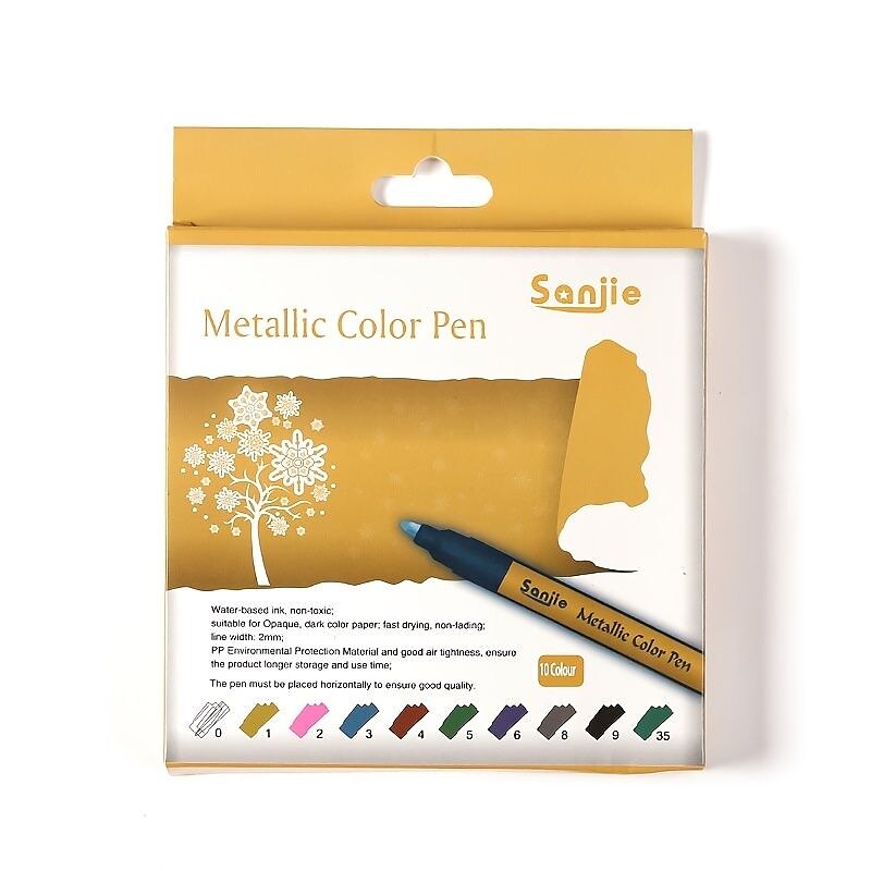 Metallic Marker Pens Set of 10 Colors Paint Markers for Black Paper  Scrapbooking Crafts Card Making