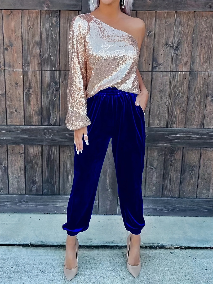 Women's Sweatpants Joggers Velvet Pants Trousers Full Length Pocket Micro-elastic High Waist Fashion Streetwear Party Dark Brown Black S M Fall & Winter 2025 - $22.99 –P9