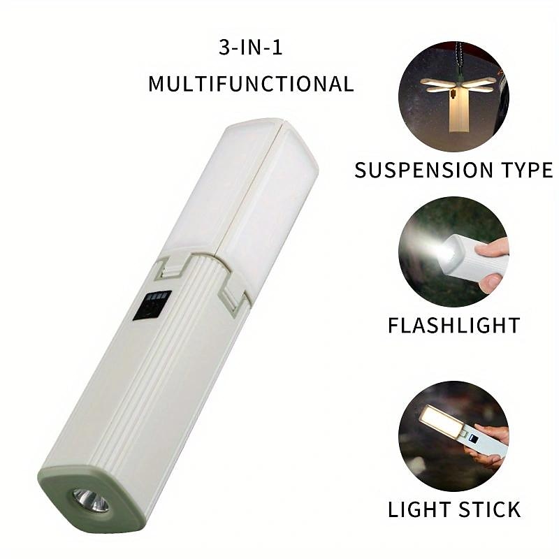 2025年 3-in-1 アウトドア キャンプ ライト 折りたたみ式 LED ライト 目に見えないフック テント ライト ポータブル懐中電灯と携帯電話の充電器 緊急事態のハイキングやバックパッキング用品に最適 コレクション – $17.49 –P8