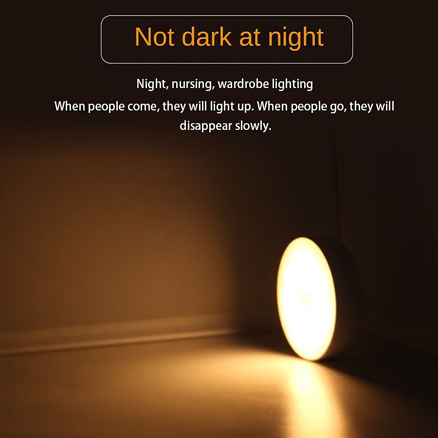 Wireless Motion Sensing Wall Light Charging Night Light Night Automatic Sensing Light Kitchen Bedroom Decorative Light 2025 - $8.99 –P3