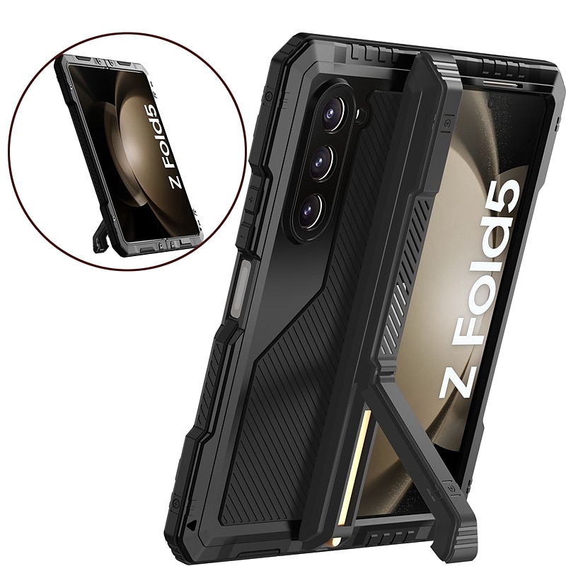Θήκη τηλεφώνου για Samsung Galaxy Z Fold 5 Έντονης Χρήσης Στηρίγματα Αντι-πτώσης Πανοπλία Μέταλλο Σιλικόνη 2025 - $43.99 –P2