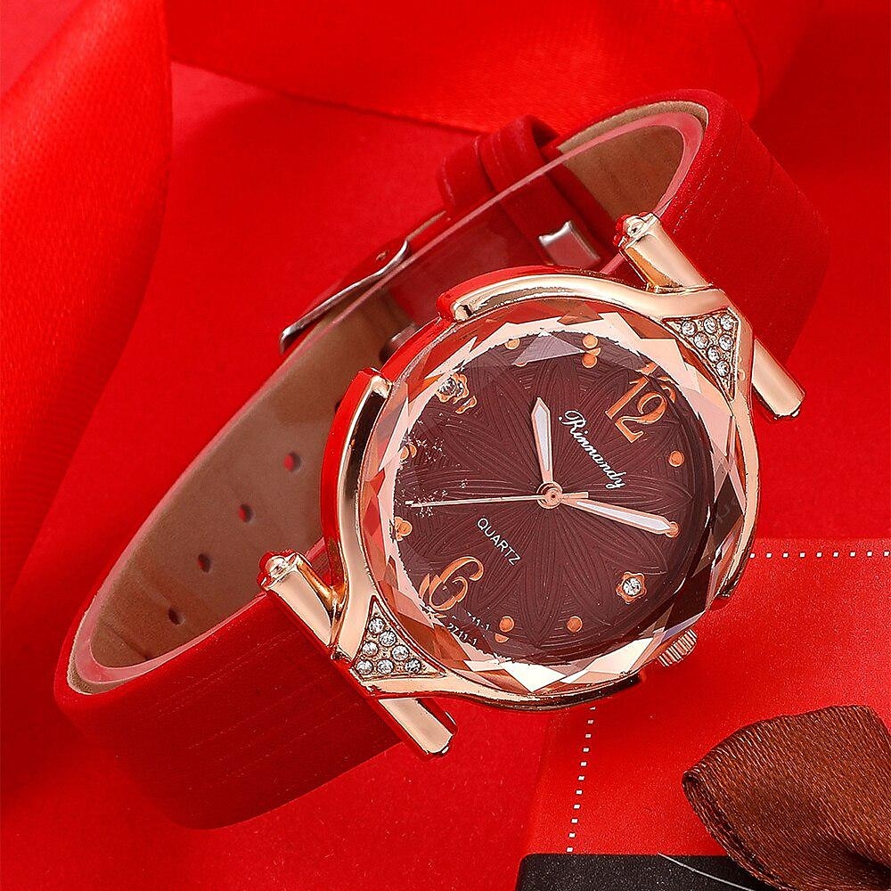 5 unids/set de relojes para mujer, reloj de pulsera de cuero para mujer, reloj de pulsera simple e informal a la moda para mujer y regalo de joyería 2025 - $6.99 –P4