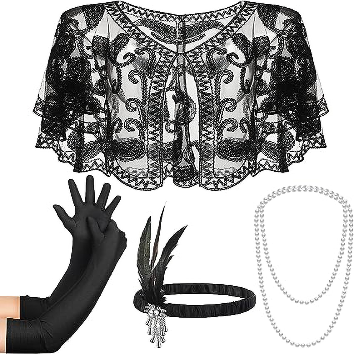 Retrò Vintage Anni Ruggenti Anni 1920 Costume Cosplay Abiti Fascia Flapper Il grande Gatsby Invitato al matrimonio Paillettes Frangia con nappe Per donna Natale Halloween Carnevale Halloween Festa del 2025 a $26.99 –P1