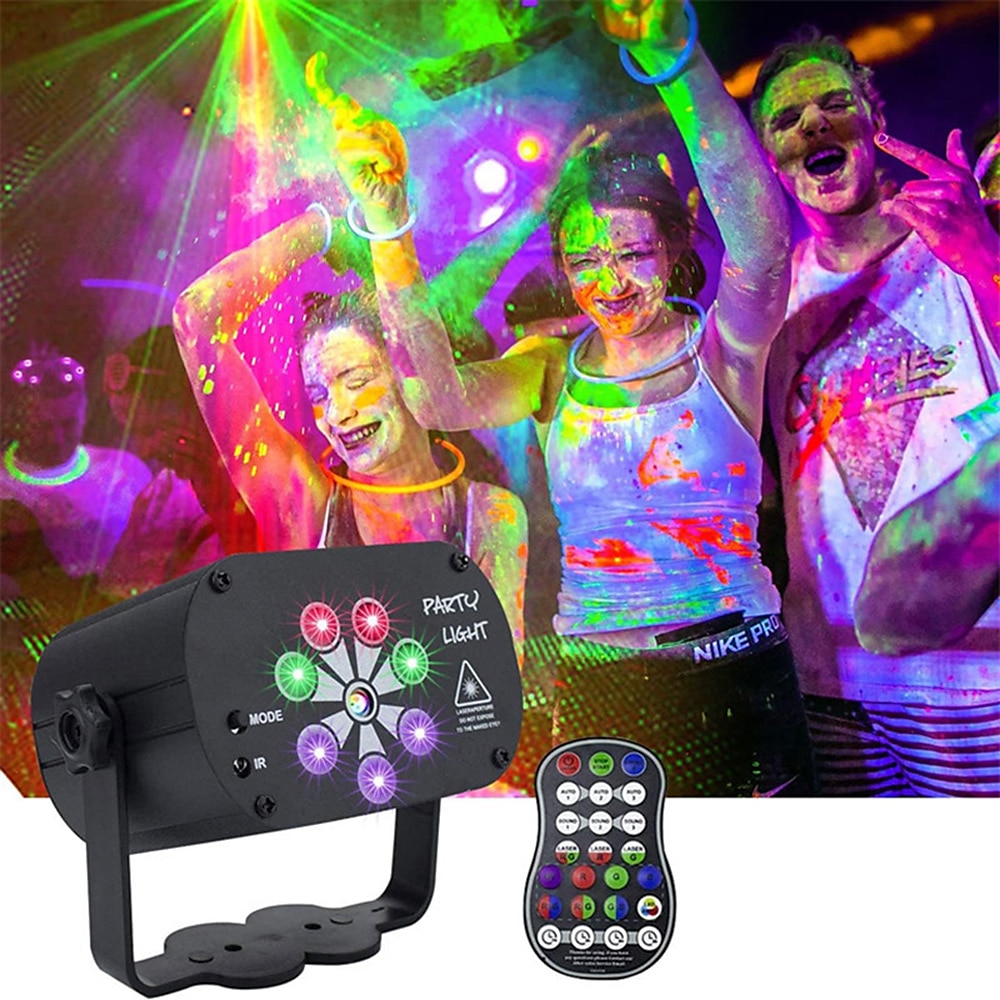 New USB LED Stage Light Laser Projector Disco Lamp with Voice Control Sound Party Lights for Home DJ Laser Show Party Lamp 2025 - $46.99 –P2