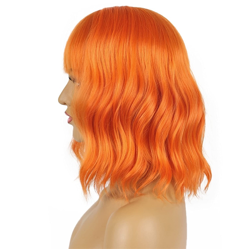 Kurze Bob-Perücken mit Pony für Frauen, lockere gewellte Perücke, lockige, schulterlange Bob-Perücke, synthetische Cosplay-Perücke für Mädchen, bunte Kostüm-Perücken 2025 - $21.99 –P11