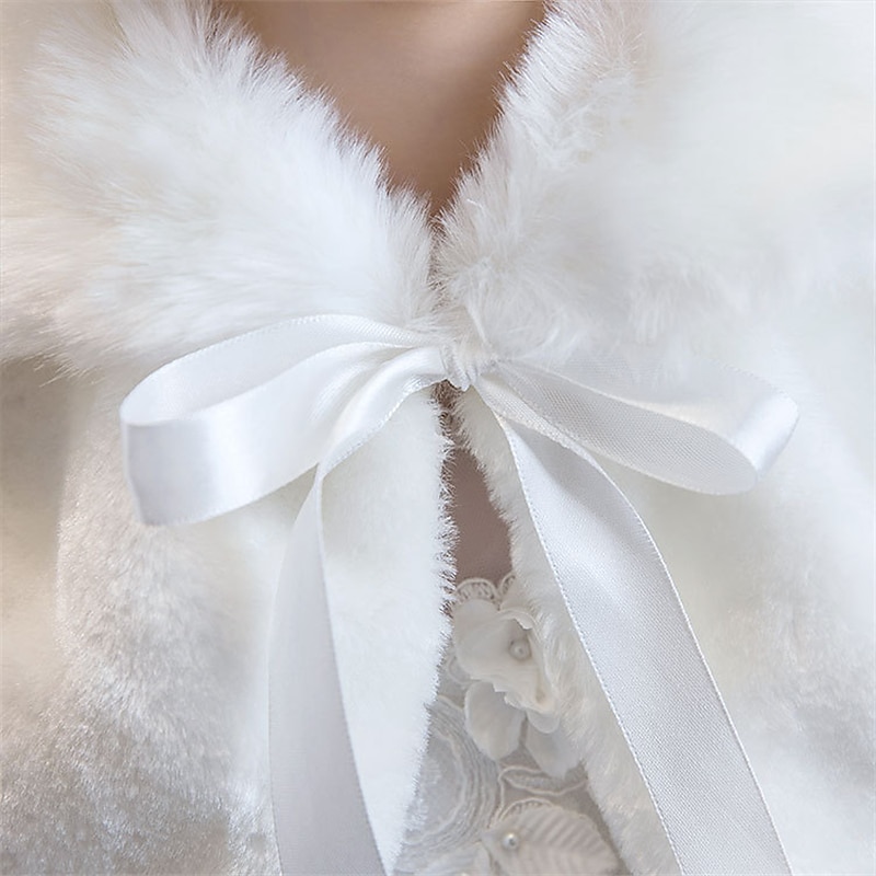 Cape Enfants Fille Couleur Unie Mode Mariage Polyester Manteau Vêtements d'extérieur 3-8 ans Automne Blanche de 2025 ? $13.99 –P7