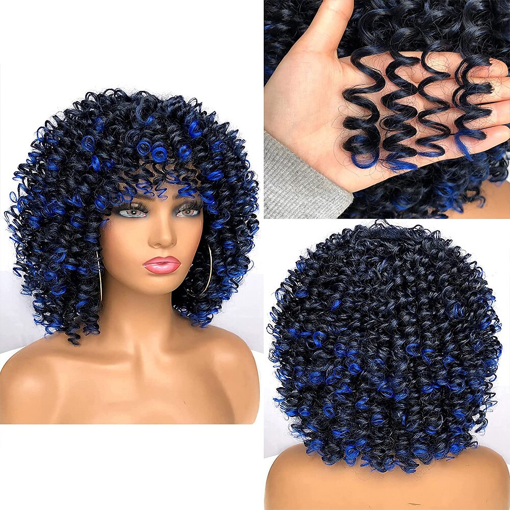 perruque afro bouclée avec une frange perruques courtes crépus bouclés pour les femmes noires fibre synthétique cheveux doux perruque afro courte bouclée de 2025 ? $20.99 –P11