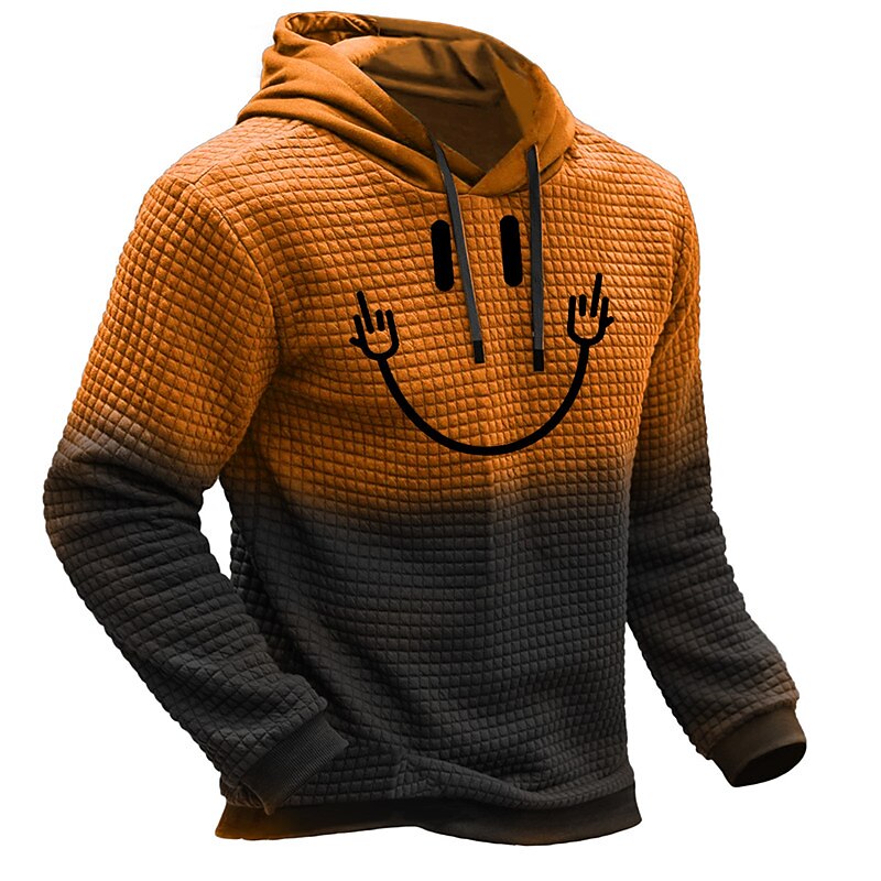 Color block hotsell smile face hoodie