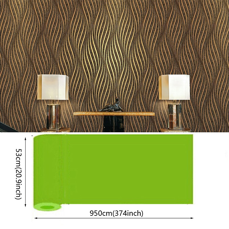 papiers peints cool papier peint texturé peinture murale 3d bande verticale non auto-adhésif pour la décoration de la maison papier peint imperméable 950x53cm/374"x20.87" gris or jaune de 2025 ? $41.99 –P3