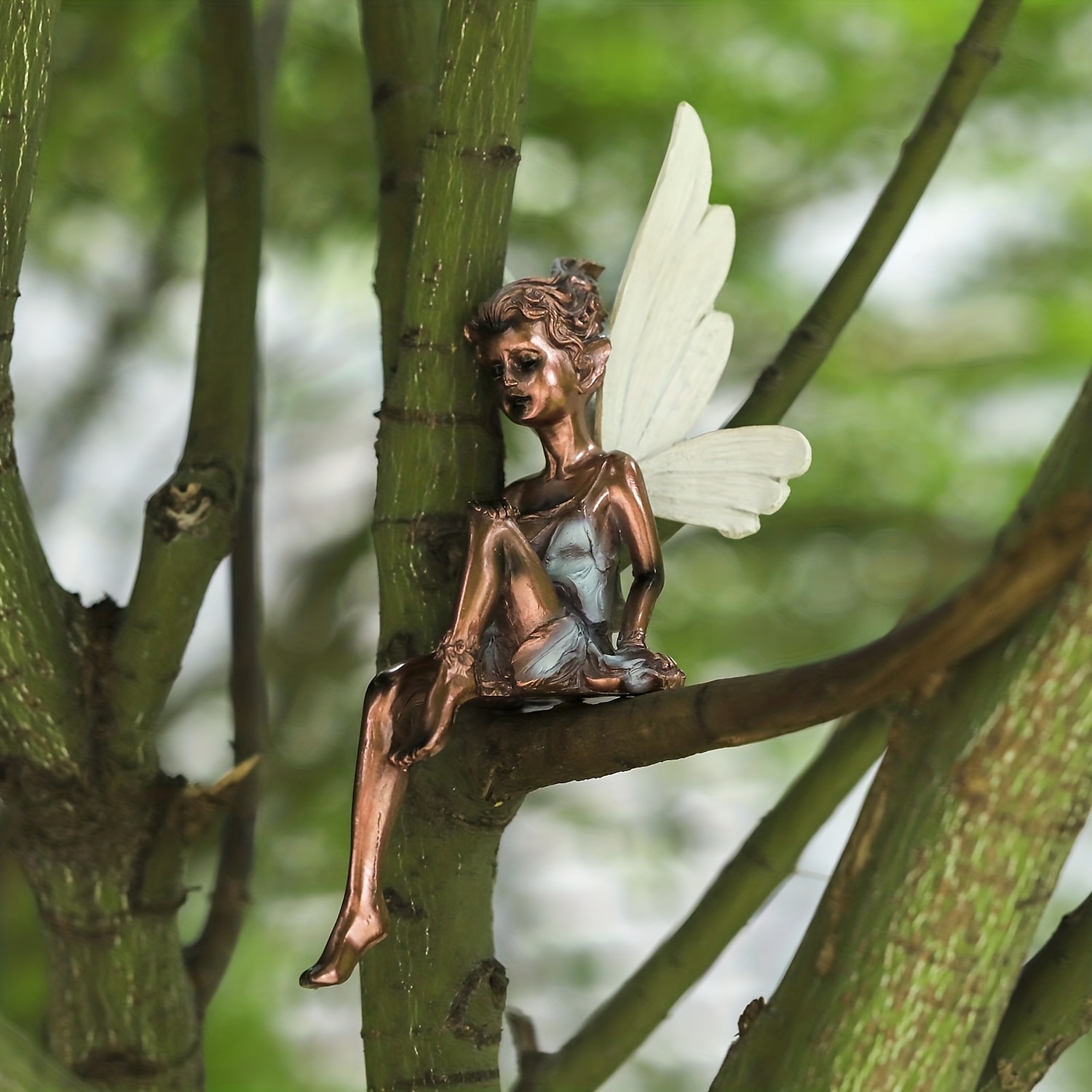 1 stk fe statue hage dekorasjon fe genie statue harpiks håndverk blomst fe hage dekorasjon 2025 - $14.49 –P4