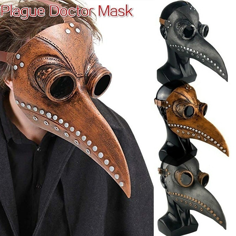 Maska steampunk halloween z ptakiem w kształcie dzioba, maska z długim nosem i dziobem ptaka wrony, akcesoria do kostiumów cosplay steam 2025 - $23.99 –P1