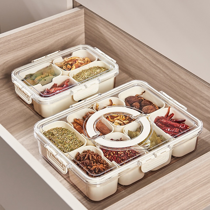 Divided Serving Tray With Lid And Handle Snackle Box Charcuterie Container  Portable Snack Platters Organizer For Parties Picnic
