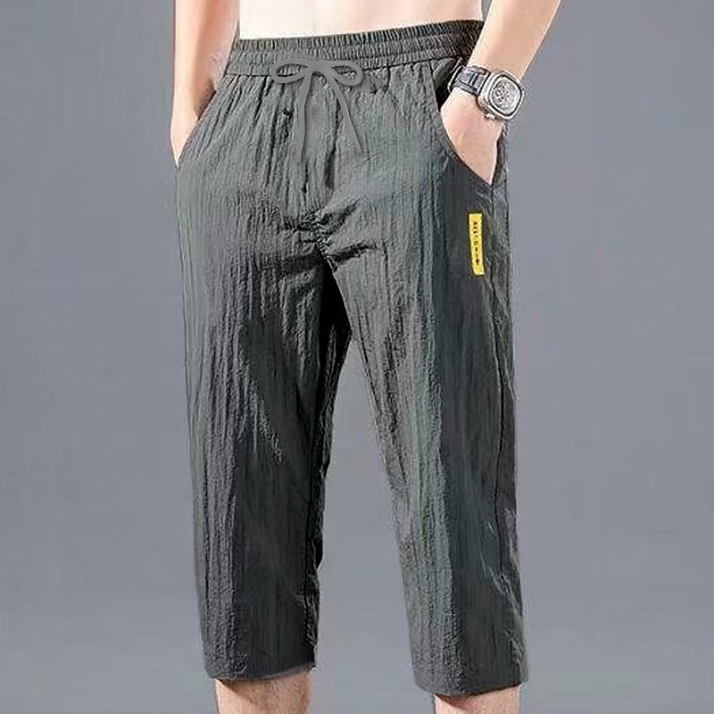 Homens calções atléticos Calças Cropped Shorts casuais Calças Capri Bolsos Com Cordão Cintura elástica Tecido Conforto Secagem Rápida Ao ar livre Diário Para Noite Moda Roupa de rua Preto Verde de 2025 por $10.49 –P1